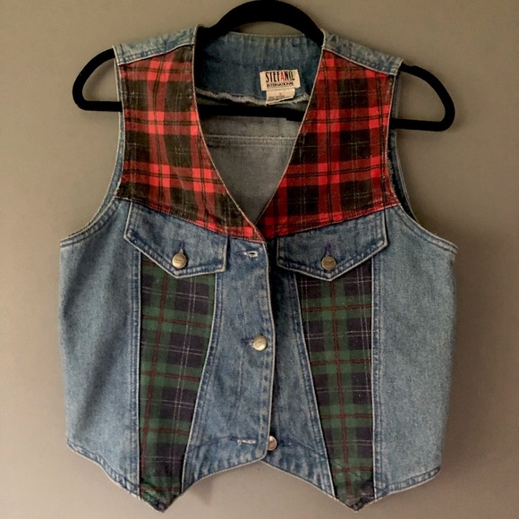 Stefano Jean Plaid Vest - Picture 1 of 2